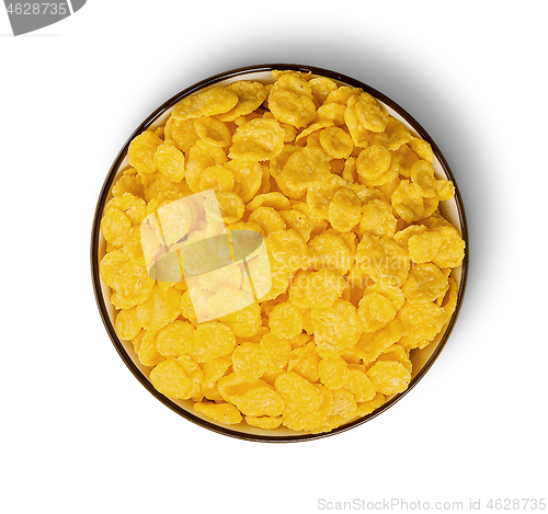 Image of Cornflakes in bowl top view