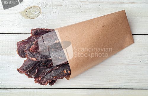 Image of Jerky in a paper bag top view