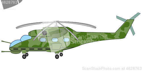 Image of Military helicopter on white background is insulated