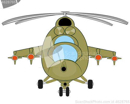 Image of Vector illustration of the military helicopter with weapon type frontal