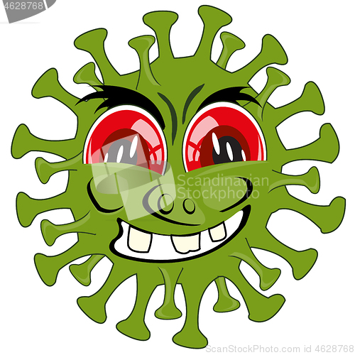 Image of Vector illustration to comic green infection coronavirus