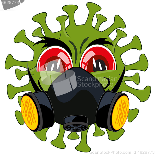 Image of Bacteria coronavirus in respirator on white background is insulated