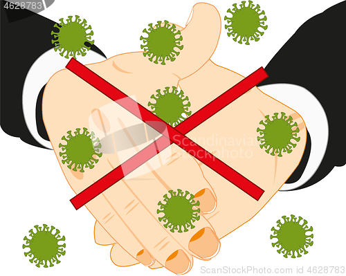 Image of Greeting handshake and danger of the contamination coronavirus