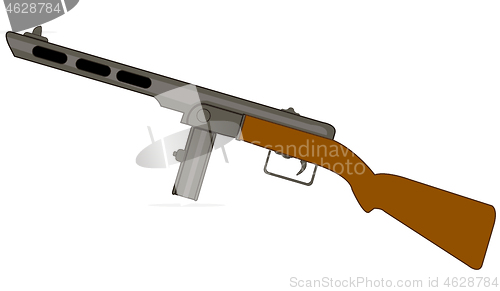 Image of Automatic weapon automaton on white background is insulated