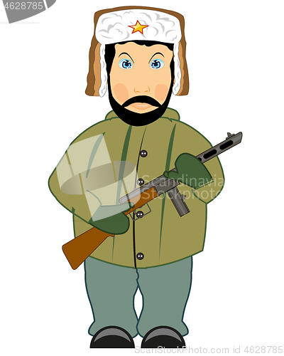 Image of Vector illustration of the soldier of the great domestic war