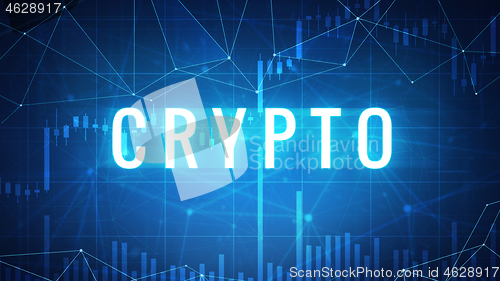 Image of Crypto word on futuristic hud banner.