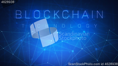 Image of Blockchain technology futuristic hud banner.