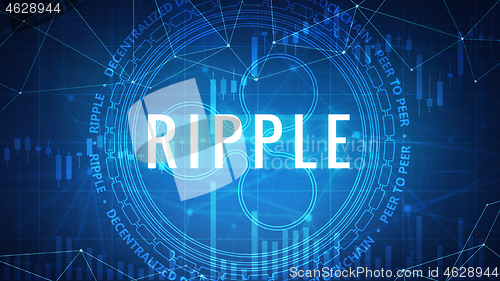 Image of Ripple symbol on futuristic hud banner.