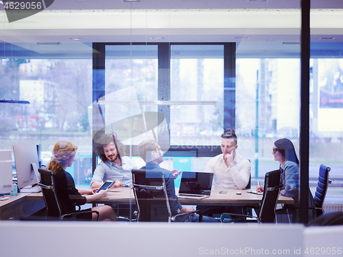 Image of Startup Business Team At A Meeting at modern office building