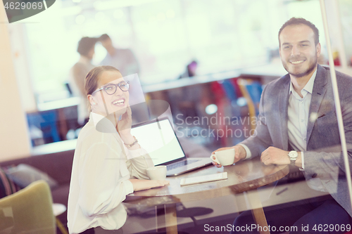 Image of startup Business team Working With laptop in creative office