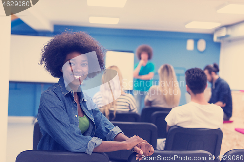 Image of Portrait informal African American business woman