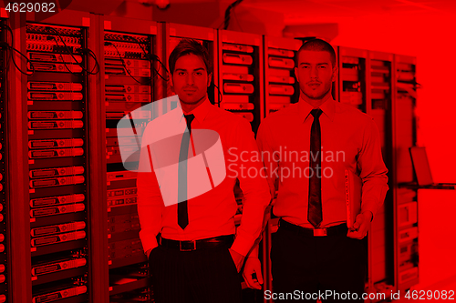 Image of it enineers in network server room