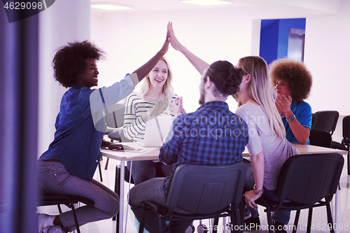 Image of Multiethnic startup business team on meeting