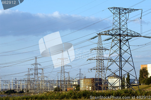 Image of Transmission towers of nuclear power plant