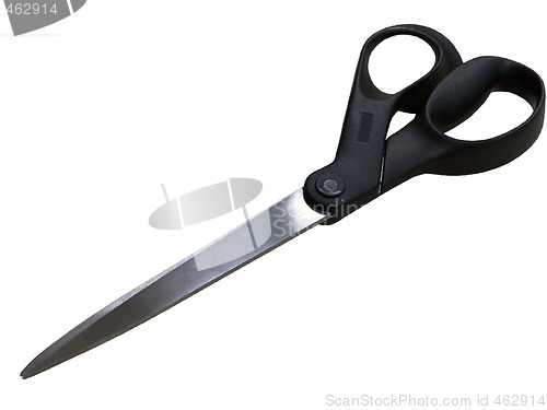 Image of Black scissors on a white background.