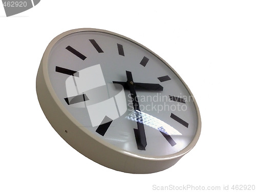 Image of White wall clock on a white background