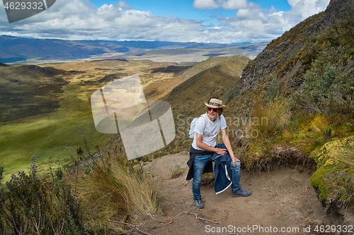 Image of Mountain hiking trail in the Andes