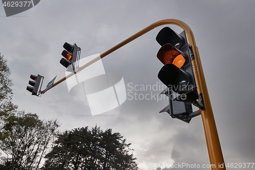 Image of Traffic light green, evening light