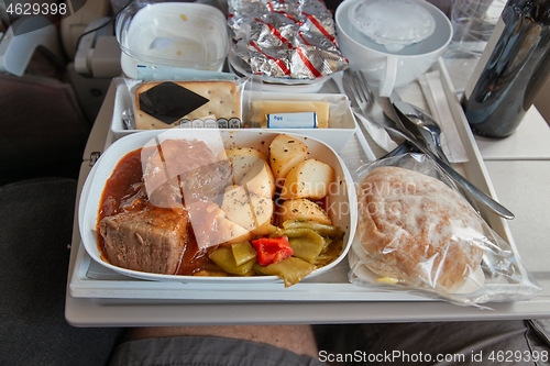 Image of Airline food on the tray