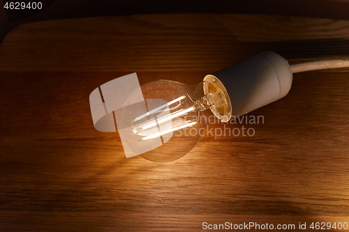 Image of Light bulb on a table