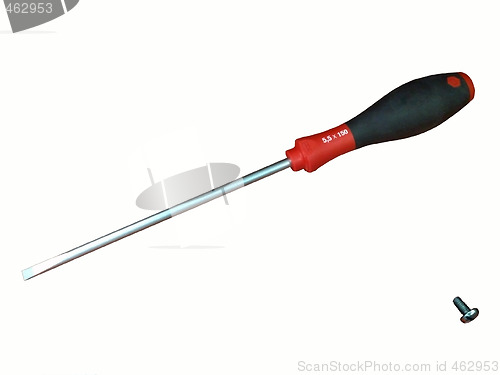 Image of Screwdriver and the screw on