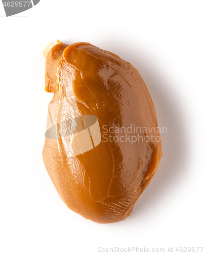 Image of soft caramel on white background