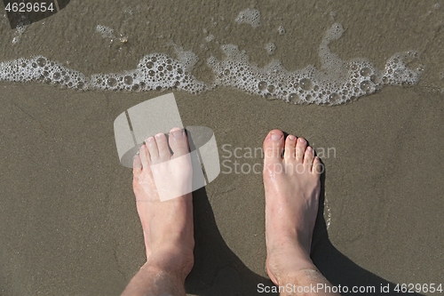 Image of Bare feet on a beach