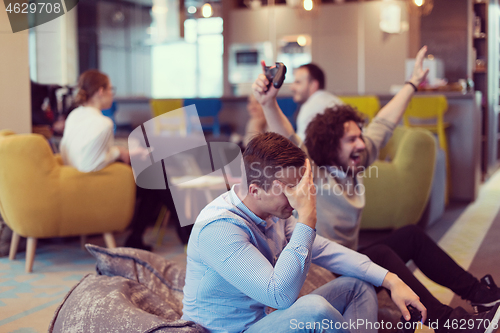 Image of startup Office Workers Playing computer games