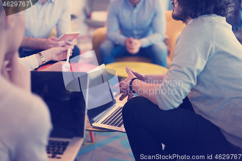 Image of Startup Business Team At A Meeting at modern office building