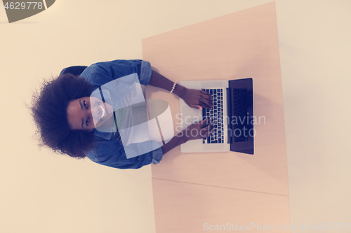 Image of top view of informal african american Businesswoman