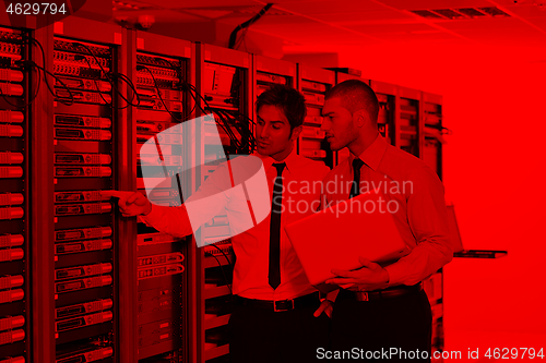 Image of it enineers in network server room