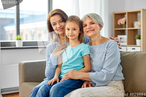 Image of portrait of mother, daughter and grandmother