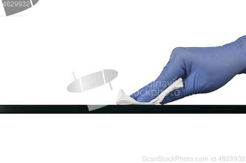 Image of Cleaning with an antibacterial cleansing wipe