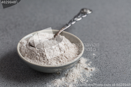 Image of Glutenfree buckwheat flour for baking in the bowl 