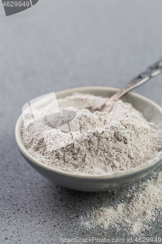 Image of Glutenfree buckwheat flour for baking in the bowl 