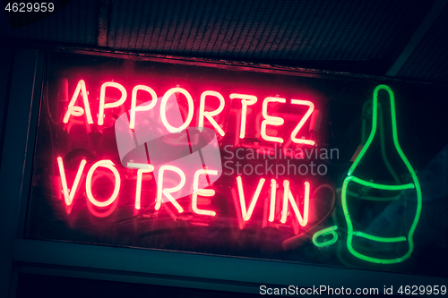 Image of Bring your own wine - neon sign