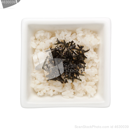 Image of Japanese rice with seaweed topping