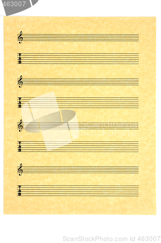 Image of Blank Guitar Tab Music Sheet