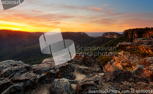 Image of Rocky mountain sunset at Mount Victoria Australia