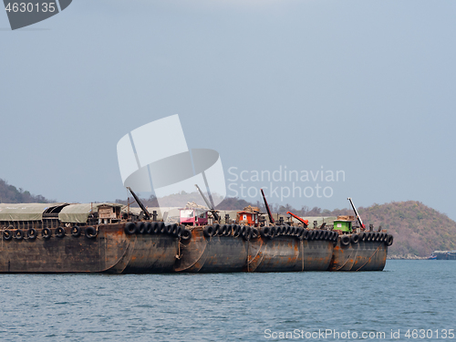 Image of Empty barges in Thailand