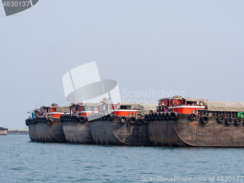 Image of Empty barges in Thailand