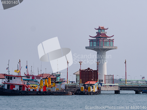 Image of The pagoda style lighthouse at Ko Sichang, Thailand