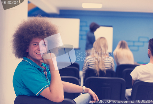 Image of Portrait of young informal businessman