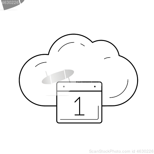 Image of Cloud calendar line icon.