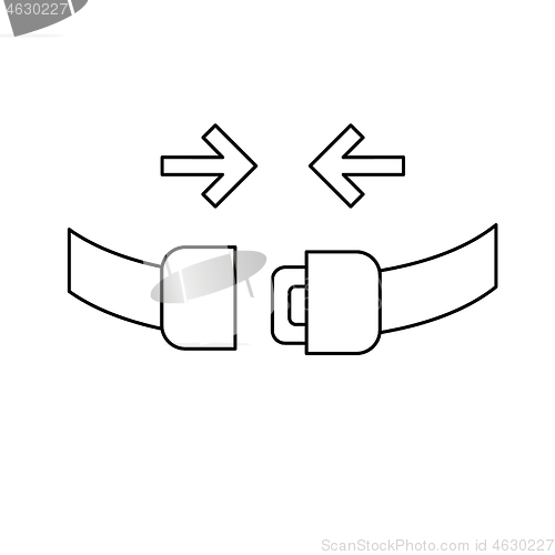 Image of Seat belt line icon.