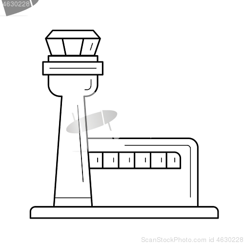 Image of Airport terminal line icon.