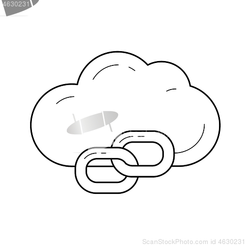Image of Cloud link line icon.