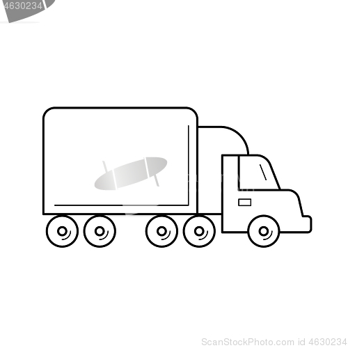 Image of Box truck line icon.