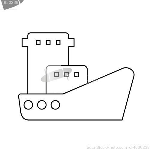 Image of Fishing boat line icon.