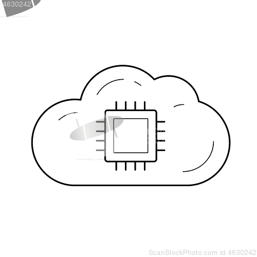 Image of Cloud data storage line icon.